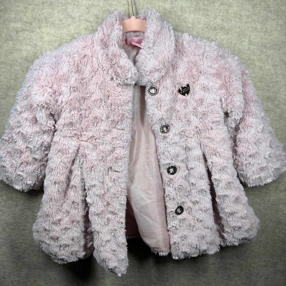 Juicy Couture Kids Pink Faux‎ Fur Coat Size 3T
